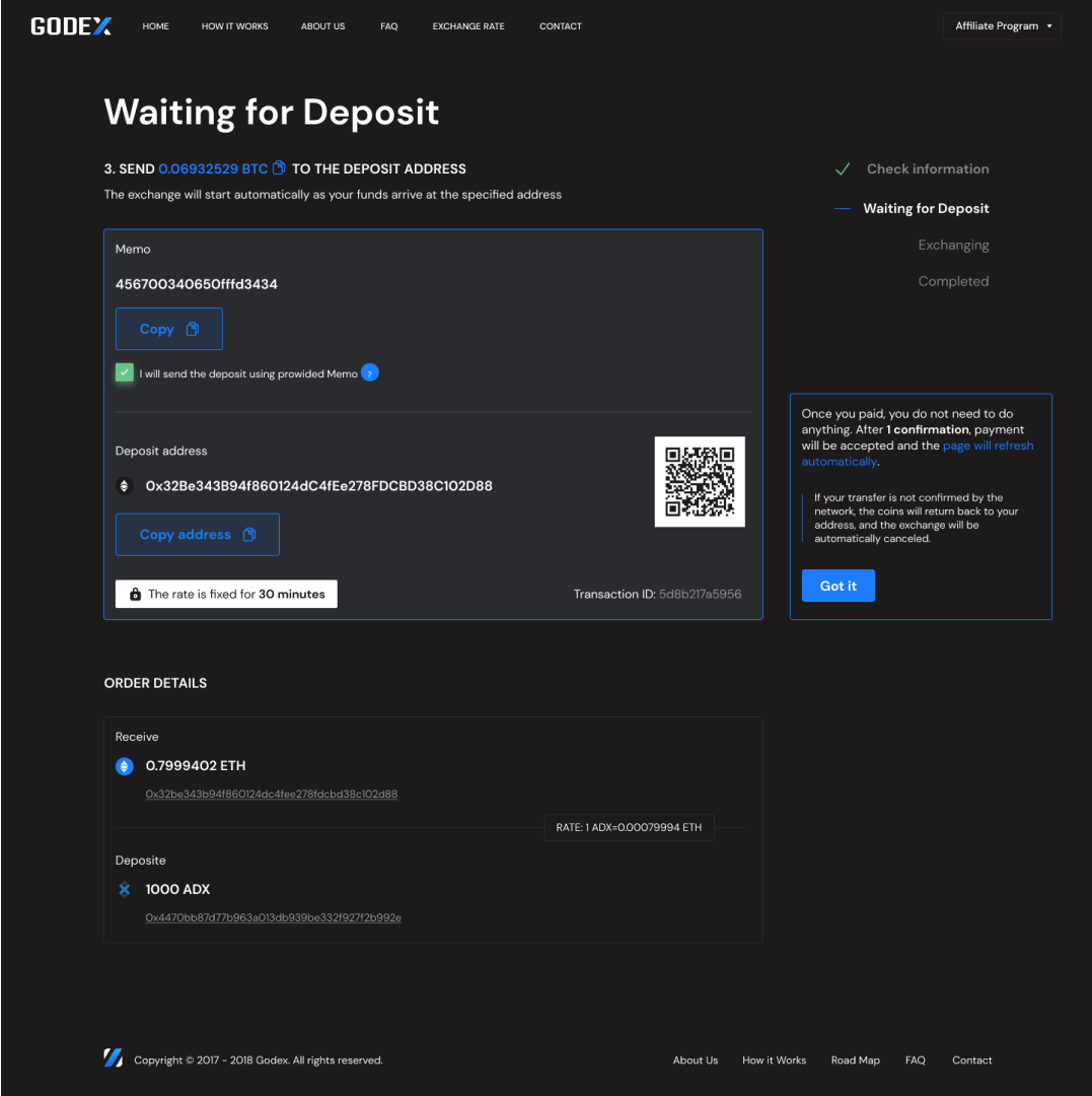 The redesigned deposit screen with a fixed-rate lock chip and an explanatory note